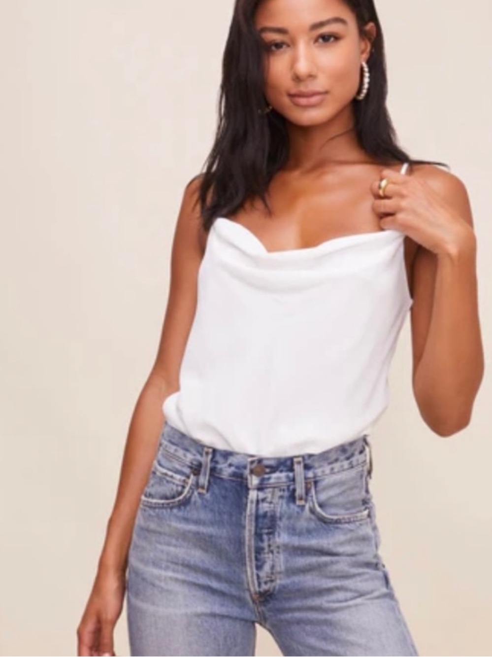 ASTR the Label Cowl Neck Bodysuit | White | Size Small